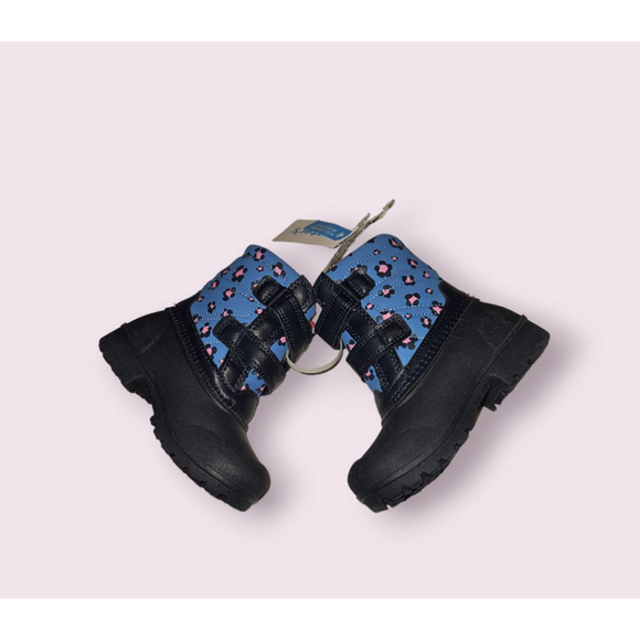 Carter's Deltha Winter Snow Boots Girls Size 8 Baby Toddler Blue Pink NEW - Picture 9 of 12